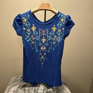 Arizona Jean co girls blue top L 14
